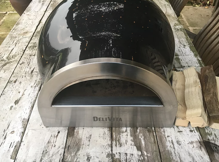 DeliVita Eco Wood & Gas Fired Oven - Very Black + Regulator & Hose