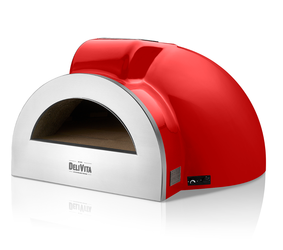 Delivita - Pro Dual Fuel - Chilli Red + Flue Pipe & Rain cap