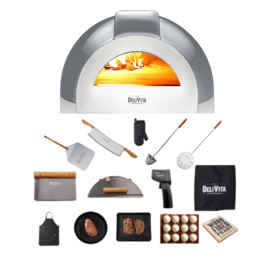 Delivita Pro Deluxe complete Collection - Hale Grey + Flue Pipe & Rain cap