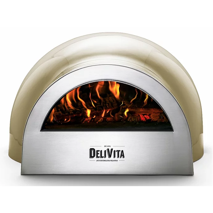 DeliVita Eco Wood & Gas Fired Oven - Olive Green + Regulator & Hose
